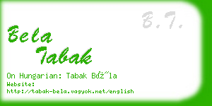 bela tabak business card